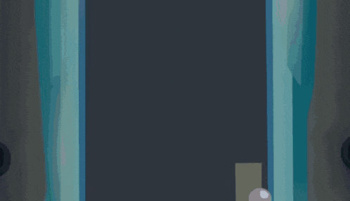 a cartoon character is peeking out from behind a door in a dark room