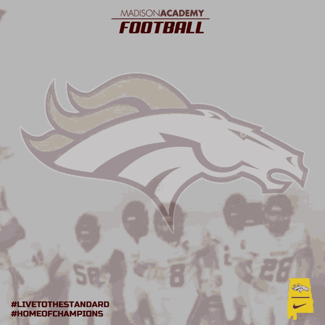 a poster for madison academy football with a picture of a football team