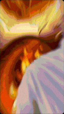 a painting of a person laying on a bed with a blue blanket