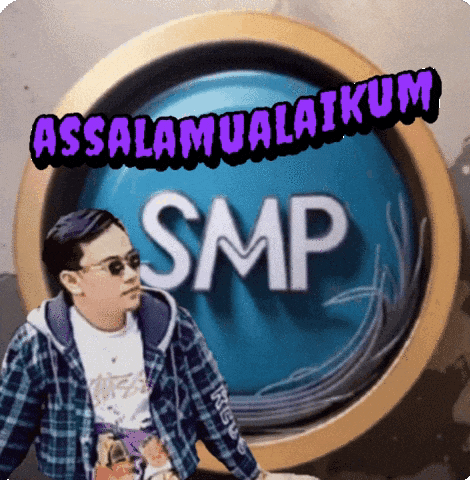 a man in sunglasses stands in front of a smp logo