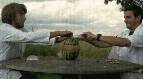 Rubber Bands And Water Melon - Slow GIF - Rubber Bands Melon Slow Motion GIFs