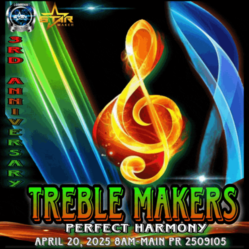 a poster for treble makers perfect harmony on april 20