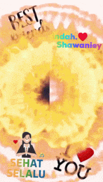 a drawing of a woman with the words friends indah shawaniey on it