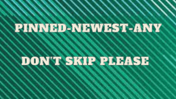 a green striped background with the words pinned-newest-any do n't skip please