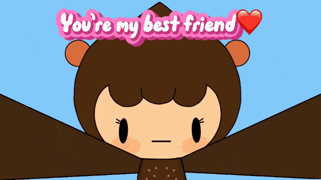 a cartoon of a monkey with the words you 're my best friend above it