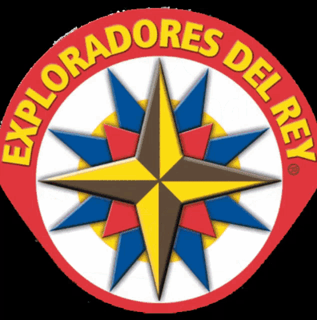 a logo for exploradores del rey shows a compass