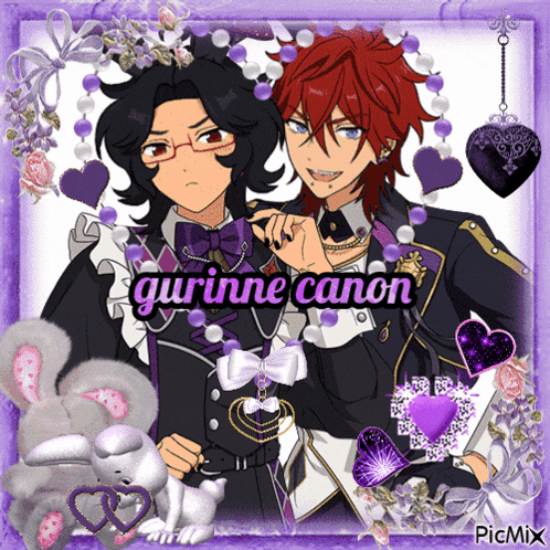 a picture of two anime characters with the name gurinne canon