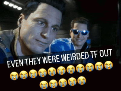 Even They Were Weirded Tf Out Johnny Cage GIF - Even They Were Weirded Tf Out Johnny Cage Sonya Blade GIFs