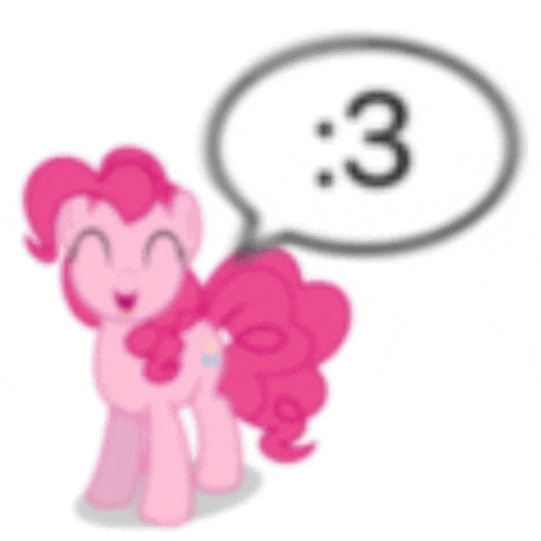 pinkie pie from my little pony is standing next to a speech bubble with the number three .