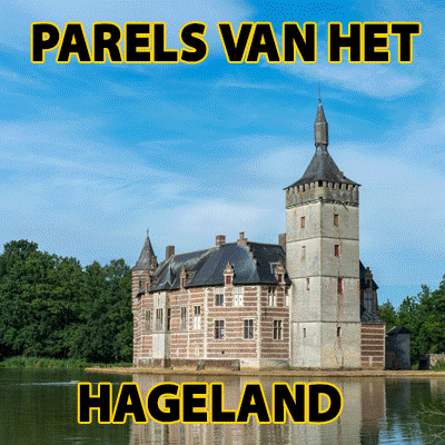 a picture of a castle with the words parels van het hageland above it