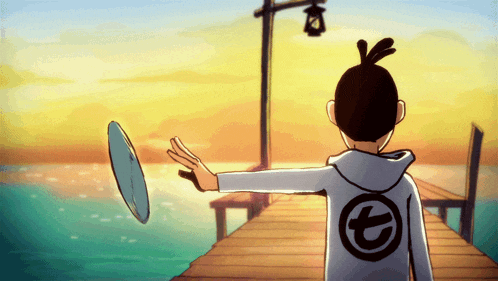a cartoon character with the number 7 on the back of his jacket