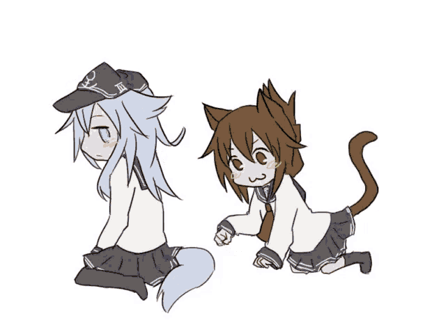 a drawing of a cat girl with a question mark on her head