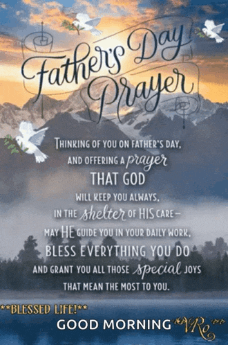a father 's day greeting card with a prayer