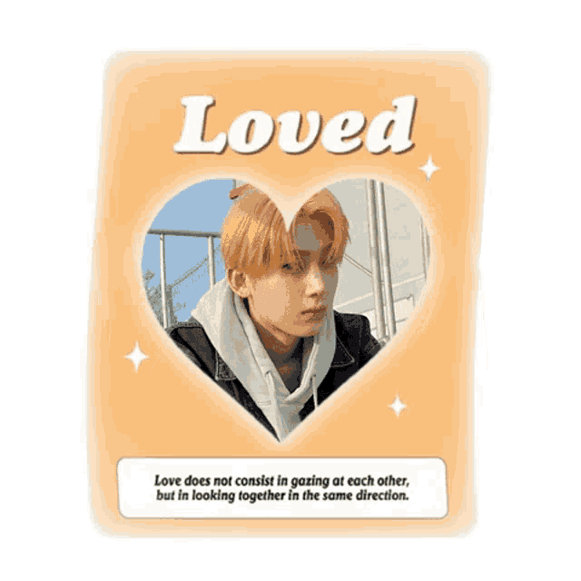 a card with a picture of a boy and the words " loved "