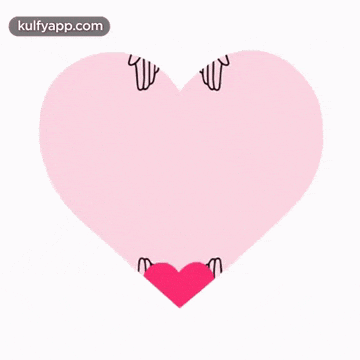 a pair of hands holding a pink heart in a pink heart