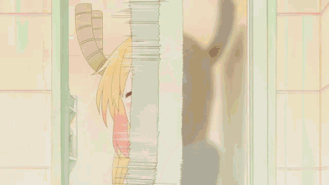 a pink haired anime girl is taking a bath