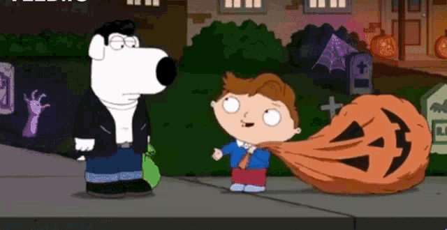a cartoon of a man and a boy standing next to each other
