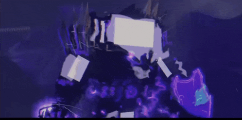 a purple background with a purple cat and a purple object