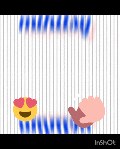 a smiley face with hearts in its eyes is next to a hand that is waving