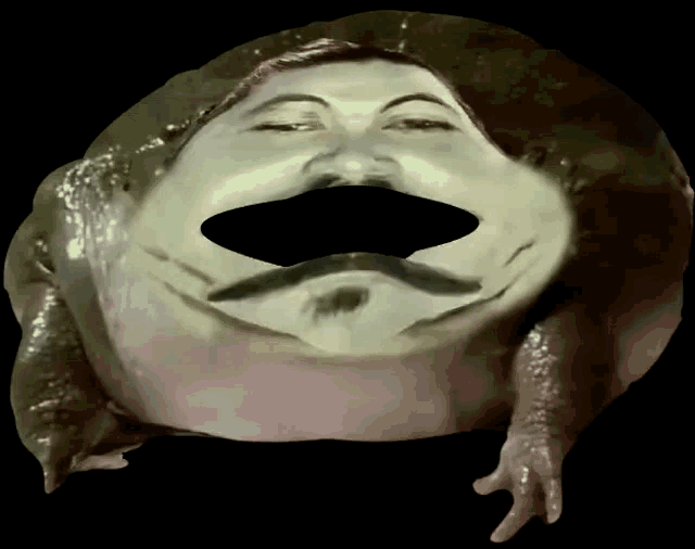 a frog that looks like a person with a mustache