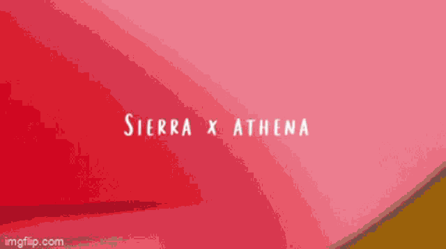 a red and yellow cartoon character with the words sierra x athena on the bottom .