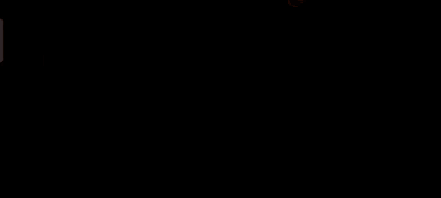 a cartoon character is flying through the air in a dark room with red lights behind him .