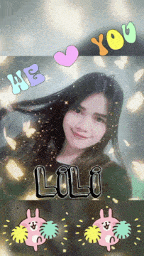 a picture of a girl with the name lilo written on it