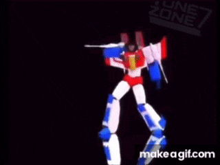 a robot with blue and white arms and legs on a black background