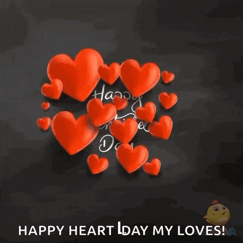 a valentine 's day card with red hearts and the words happy valentine 's day happy heart day my loves