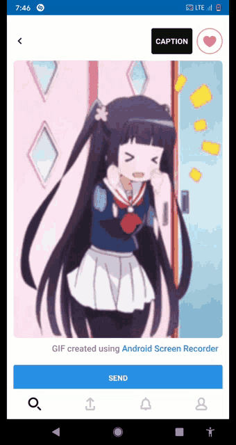 a gif created using android screen recorder is being sent