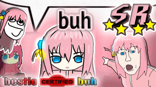 a cartoon of a girl with the words " bestie certified " on it