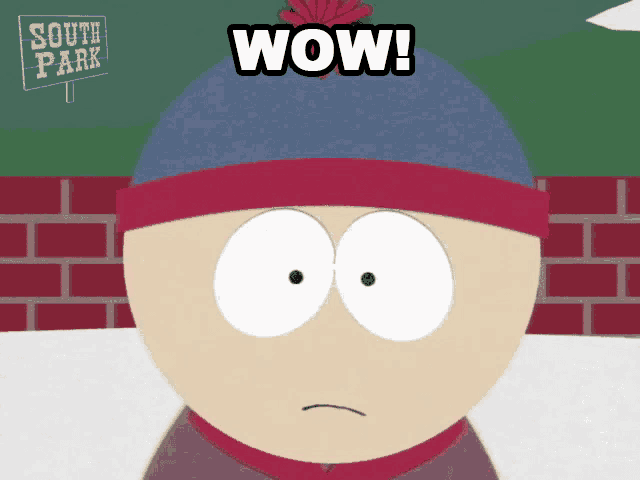 stan marsh from south park says wow in a cartoon