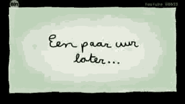 a piece of paper with the words of pak anderen een dag later written on it