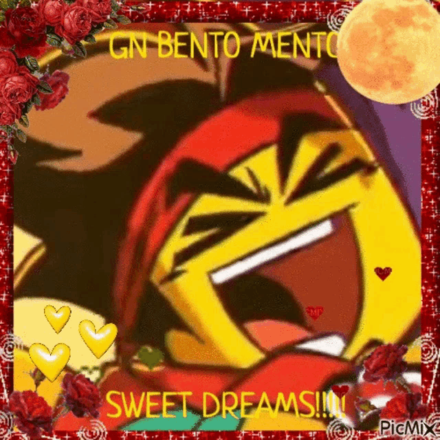 a picture of a cartoon character laughing with the caption sweet dreams