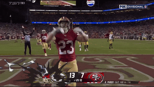 a football game between the 49ers and the ravens