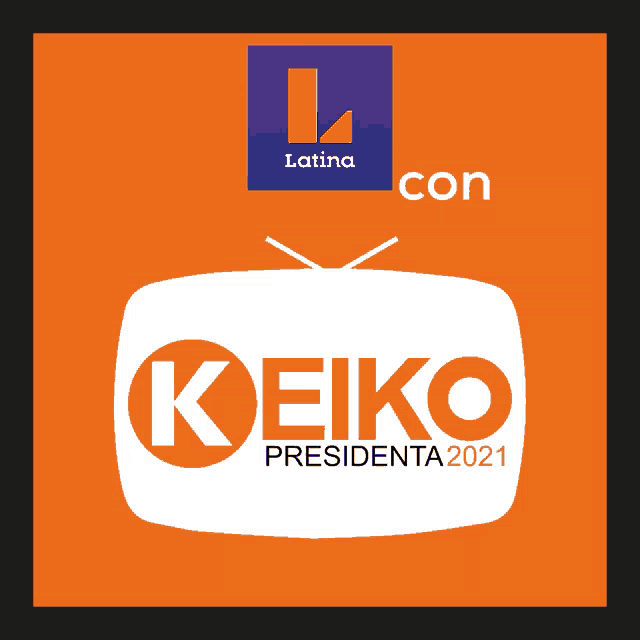 a logo for keiko presidenta 2021 with a television on it