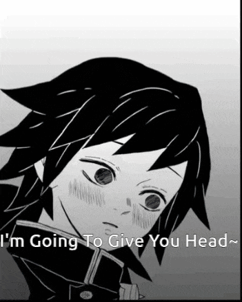 a black and white drawing of a boy with the words i 'm going to give you head below him