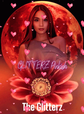 a picture of a woman with a flower and the words glitterz pinkish on it