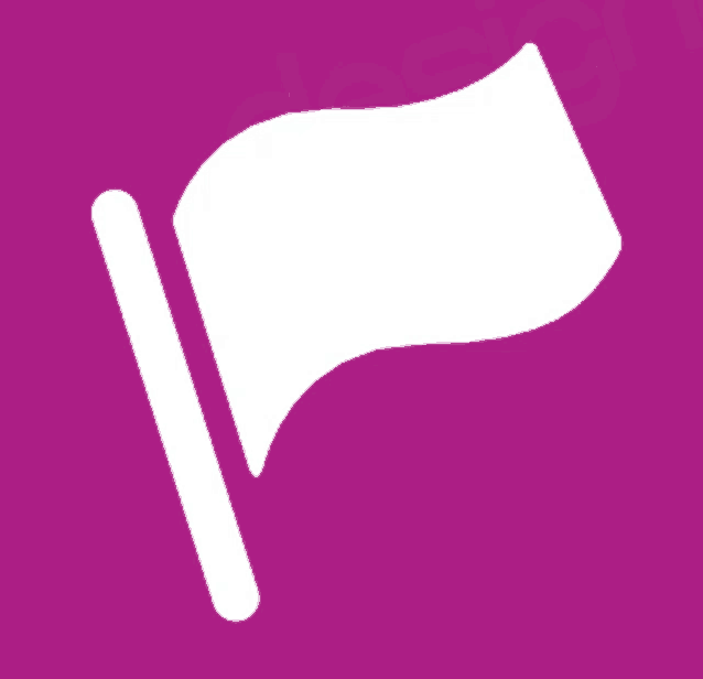 a purple background with a white flag icon