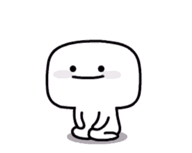 a cartoon character with a smiling face and a blush on his cheek .