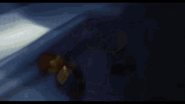 a blurry picture of a person 's face in the dark