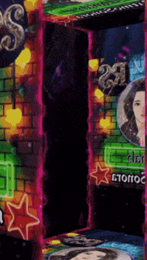 a picture of a woman with the number 21 on the wall