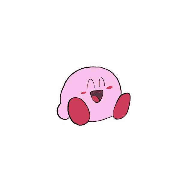 a drawing of a pink cartoon character with red arms and legs