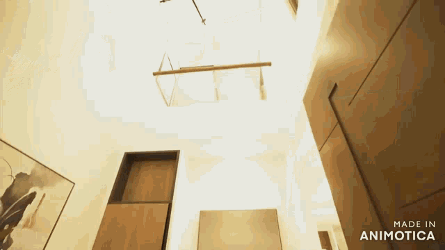 a video of a hallway with the words made in animatica on the bottom