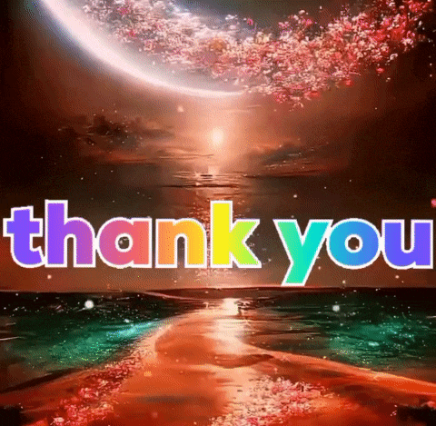 a painting of a beach with the words " thank you " on it