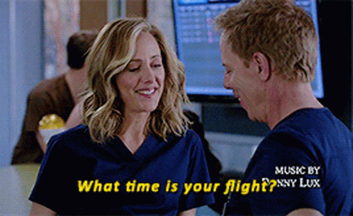 Greys Anatomy Teddy Altman GIF - Greys Anatomy Teddy Altman What Time Is Your Flight GIFs