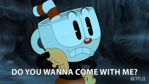 Do You Wanna Come With Me Cuphead GIF - Do You Wanna Come With Me Cuphead The Cuphead Show GIFs