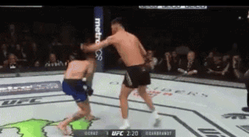 two men are fighting in a boxing ring with a metropcs banner behind them