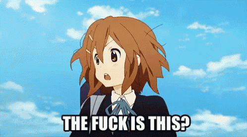 a picture of a girl with the words " the fuck is this "