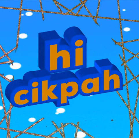 a blue and orange sign that reads hi cikpah